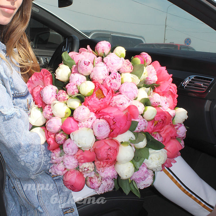 Букет из пионов Mix 65 шт.