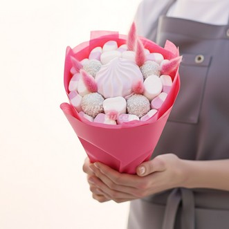 Мини-букет из зефира